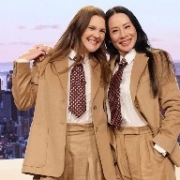 Reunion joy: Drew Barrymore and Lucy Liu reunite on screen in matching power suits